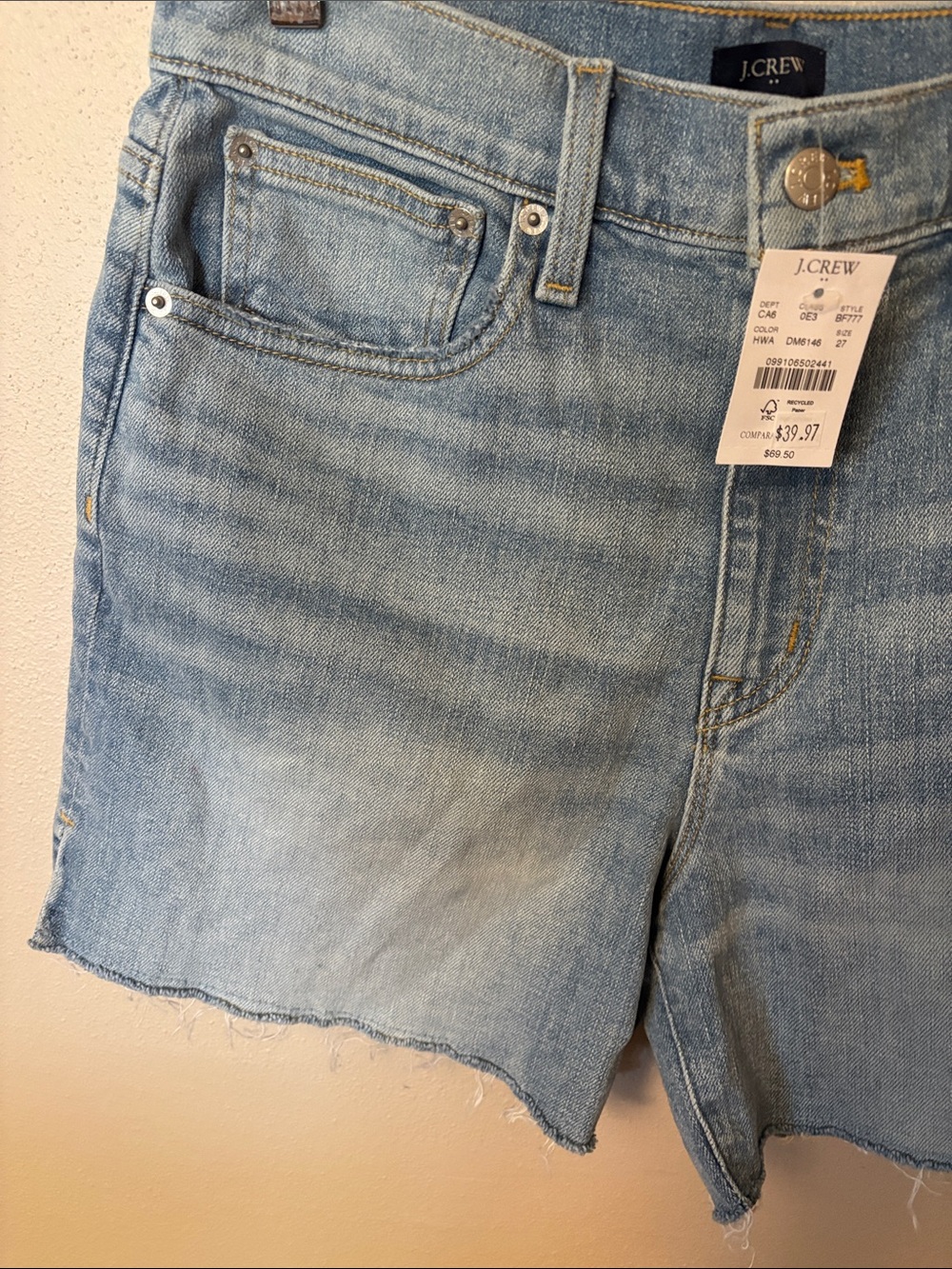 J. Crew Light Blue Denim Cutoff Shorts - Picture 3 of 4